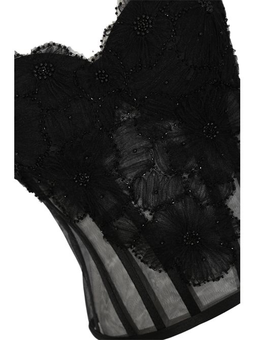 Bustier steccato in pizzo ricamato GIANNI MOLARO | BU2620NERO